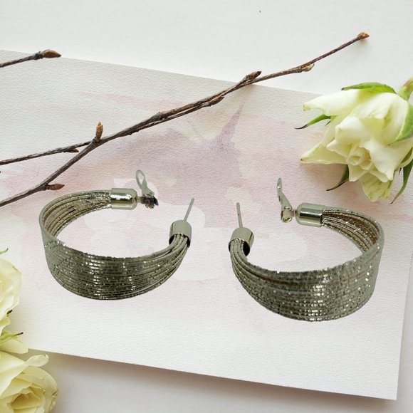 18K Gold Plated Chunky Hoop Earrings - Picture 2 of 4